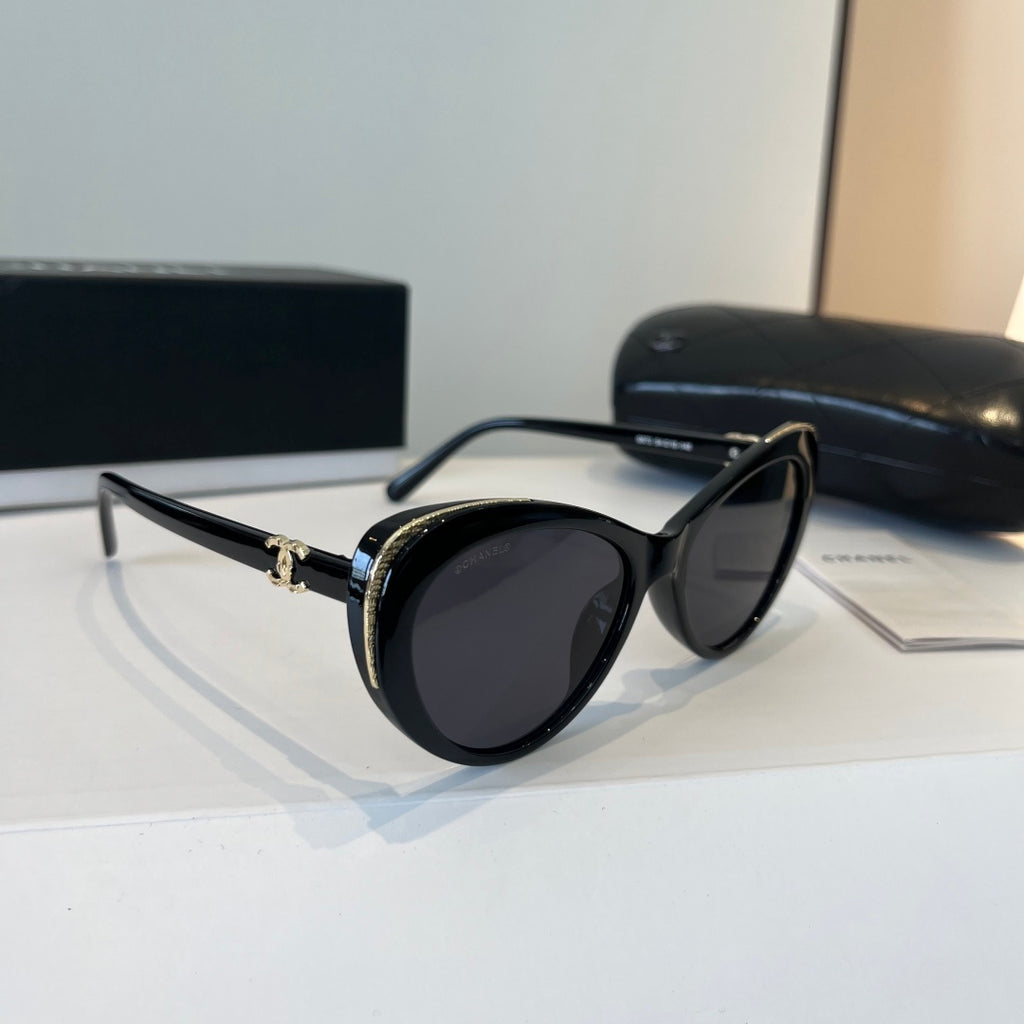 Chanel Cat-Eye Black Lens Sunglasses for Men & Women - 866990