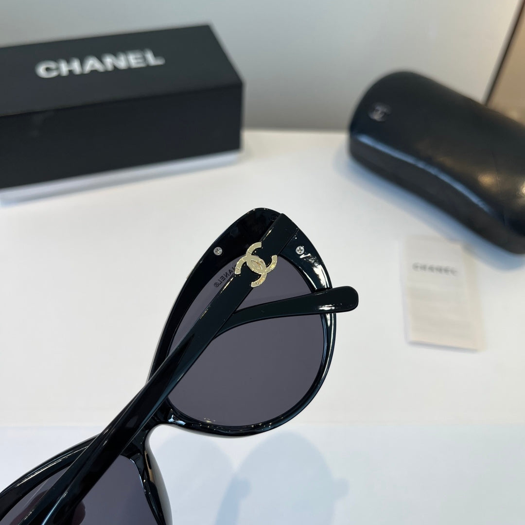Chanel Cat-Eye Black Lens Sunglasses for Men & Women - 997757 - detail image 8