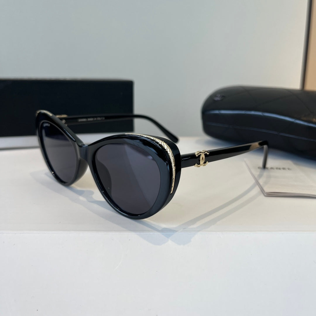 Chanel Cat-Eye Black Lens Sunglasses for Men & Women - 997757 - detail image 3