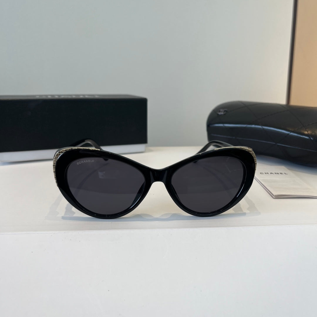 Chanel Cat-Eye Black Lens Sunglasses for Men & Women - 997757 - detail image 2