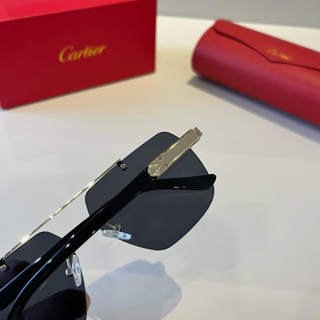 Cartier Lightweight Metal Rimless Silver Lens Sunglasses for Men & Wo - 372245 - detail image 5