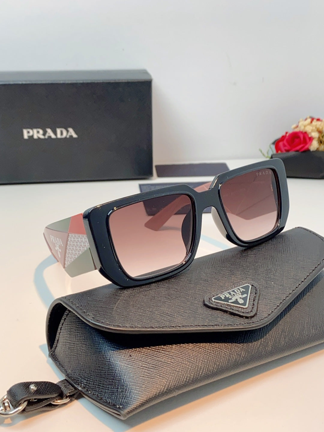 Prada Fashion Red Lens Sunglasses for Men & Women - 432156 - detail image 10