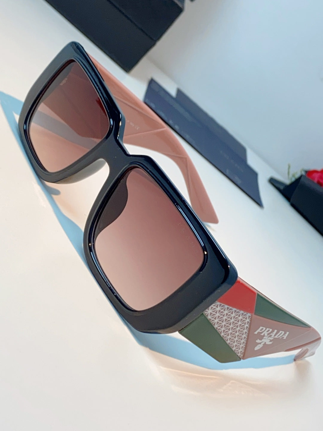 Prada Fashion Red Lens Sunglasses for Men & Women - 432156 - detail image 7
