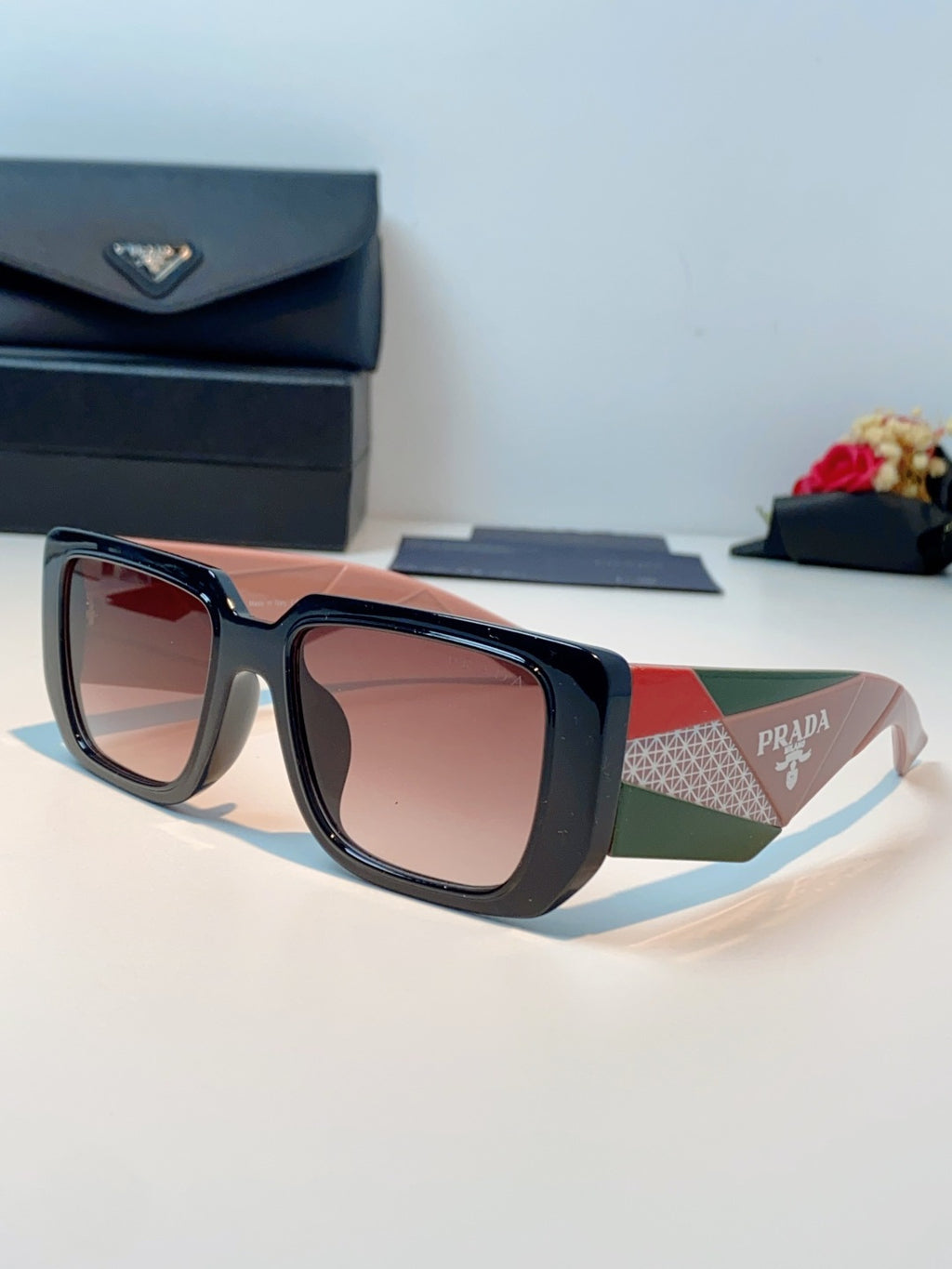 Prada Fashion Red Lens Sunglasses for Men & Women - 432156