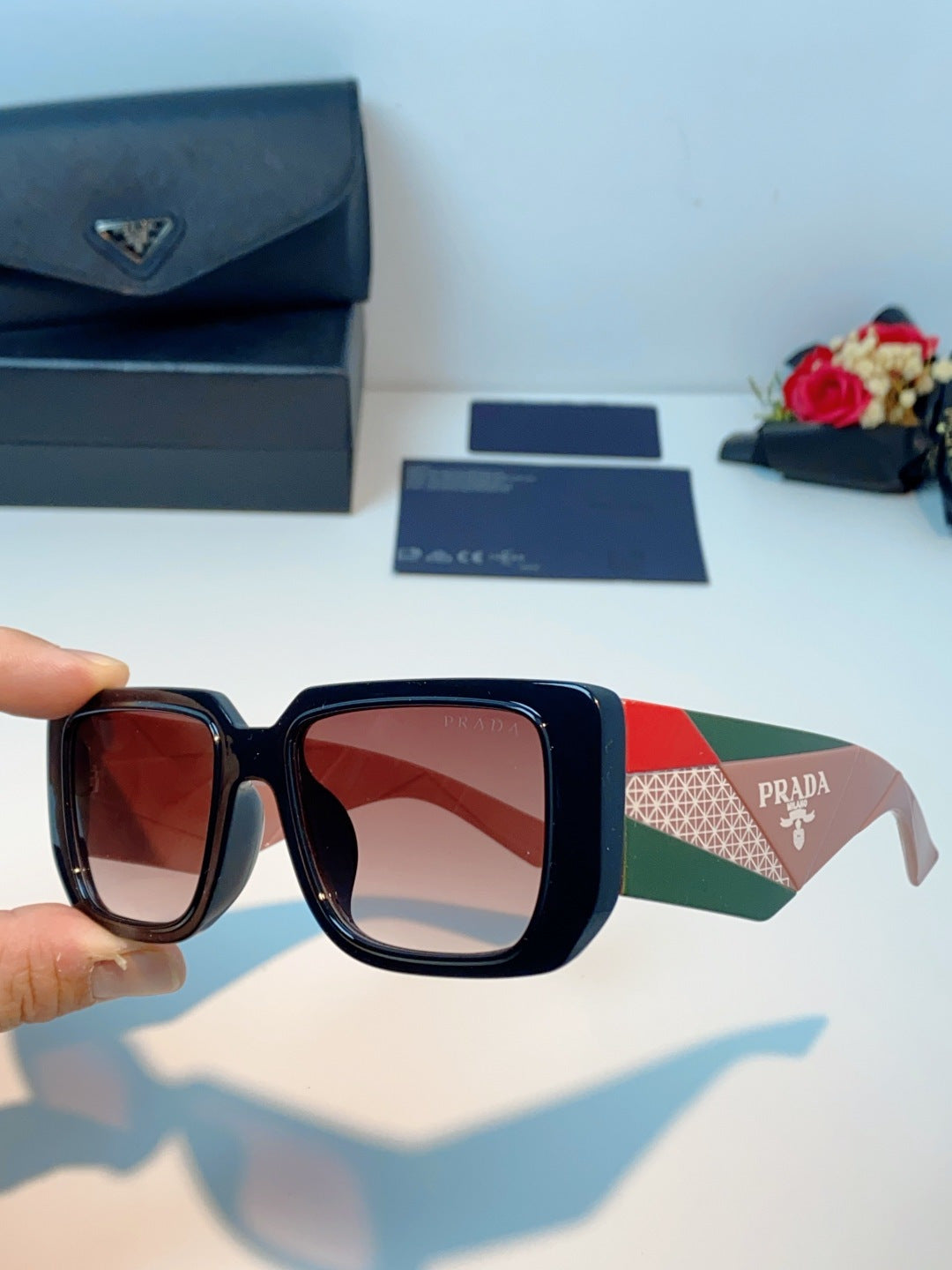 Prada Fashion Red Lens Sunglasses for Men & Women - 432156 - detail image 6