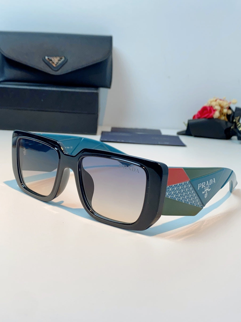 Prada Fashion Blue Lens Sunglasses for Men & Women - 432158