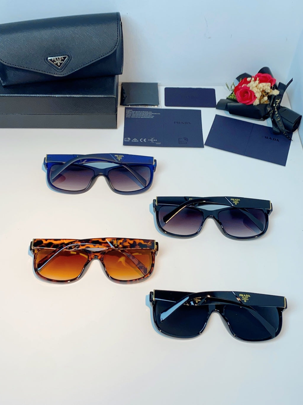 Prada Polarized Square Blue Lens Sunglasses for Men & Women - 372084 - detail image 11