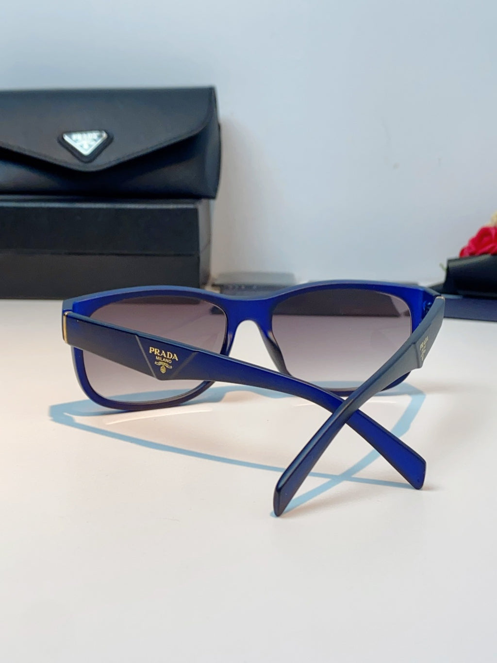 Prada Polarized Square Blue Lens Sunglasses for Men & Women - 372082 - detail image 3