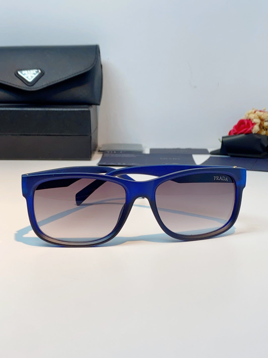 Prada Polarized Square Blue Lens Sunglasses for Men & Women - 372082 - detail image 2