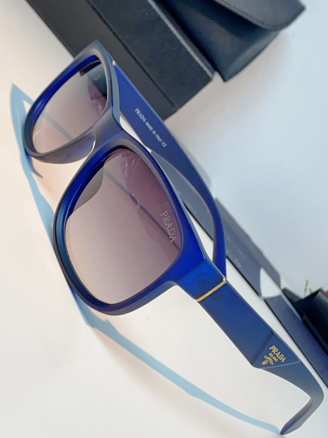 Prada Polarized Square Blue Lens Sunglasses for Men & Women - 934943 - detail image 7