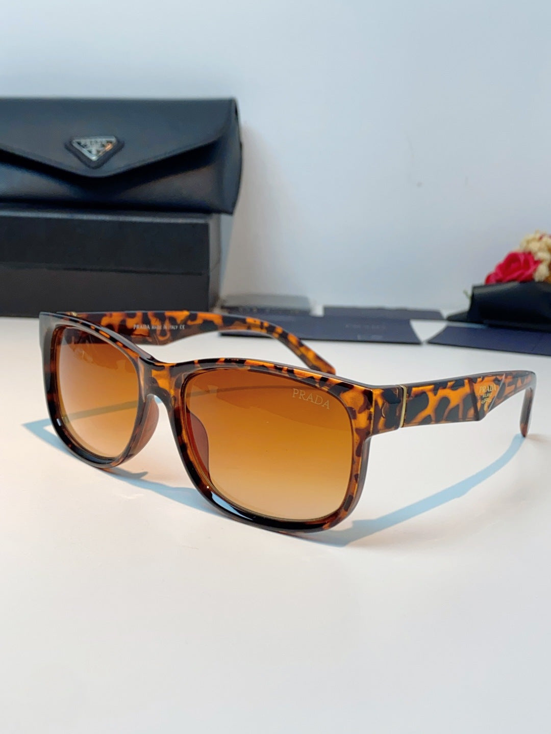Prada Polarized Square Orange Lens Sunglasses for Men & Women - 934944