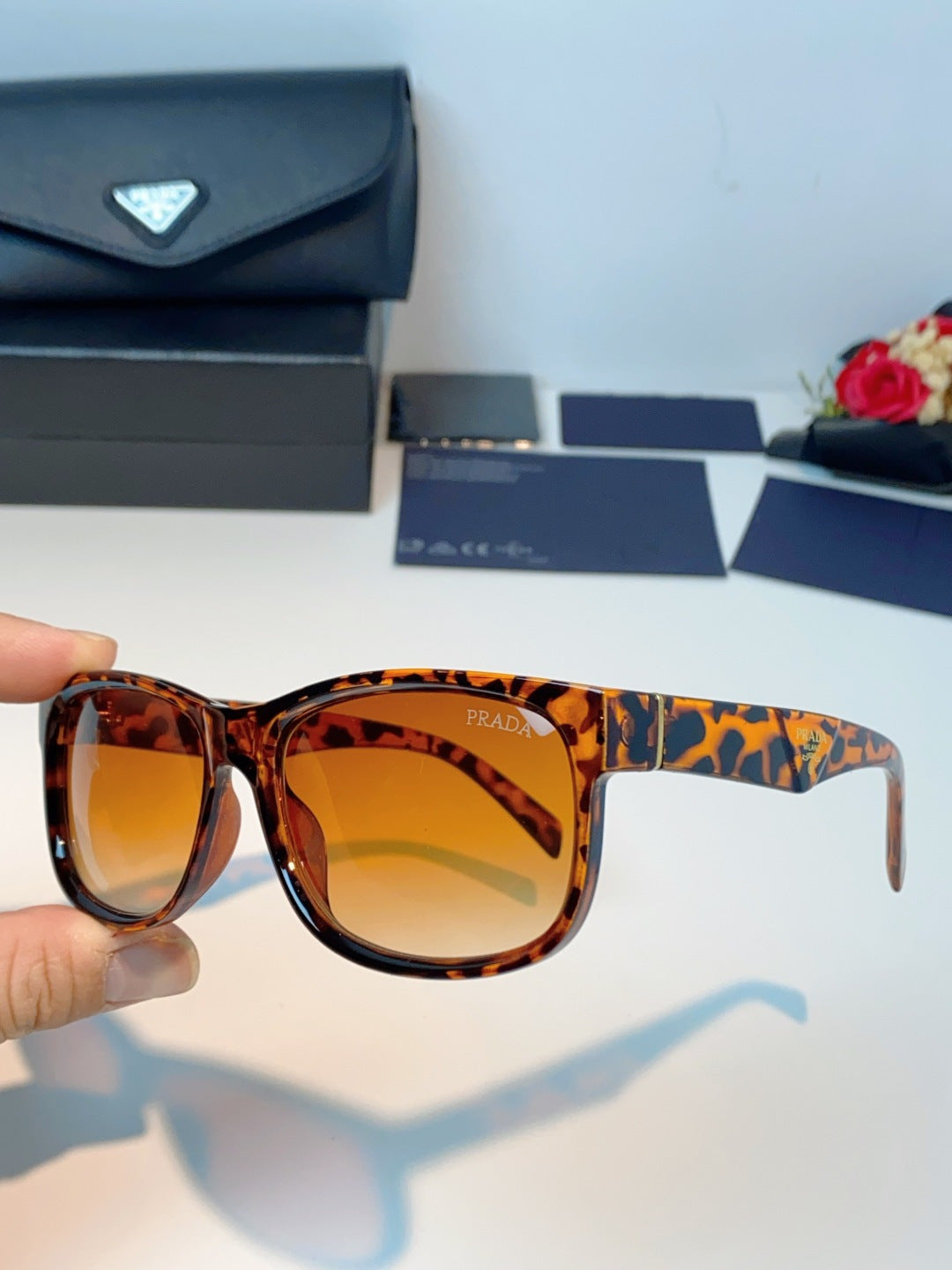 Prada Polarized Square Orange Lens Sunglasses for Men & Women - 934944 - detail image 6