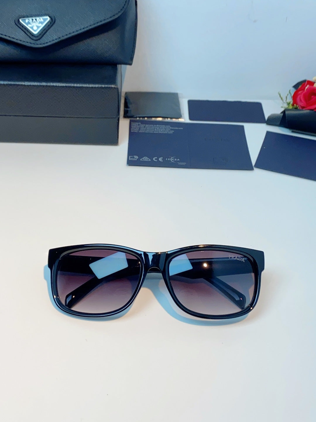 Prada Polarized Square Blue Lens Sunglasses for Men & Women - 372084 - detail image 9