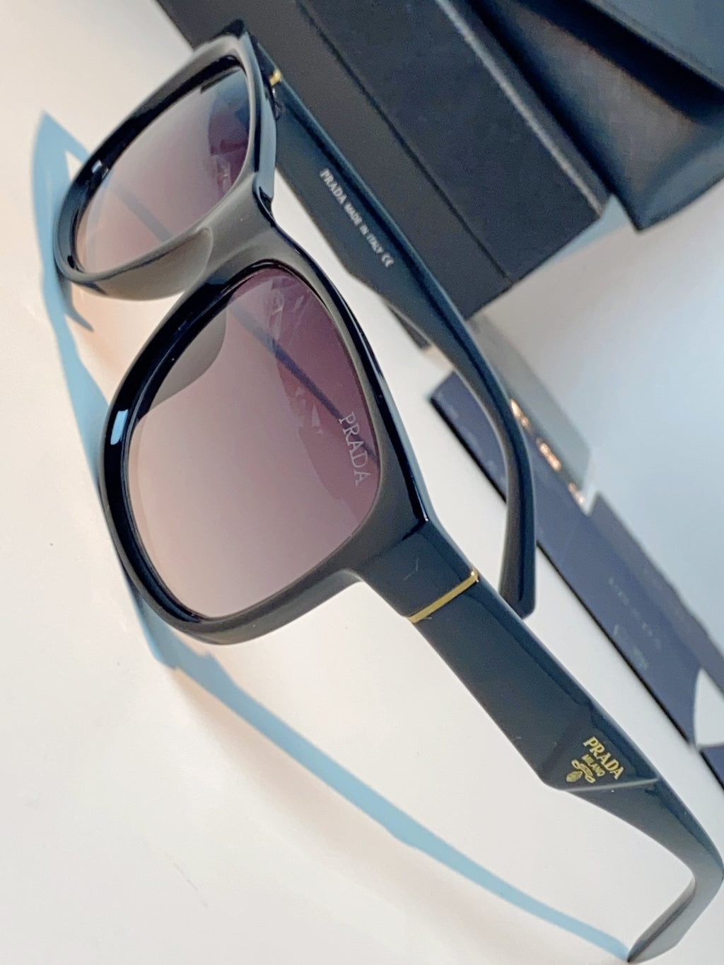 Prada Polarized Square Blue Lens Sunglasses for Men & Women - 934945 - detail image 7