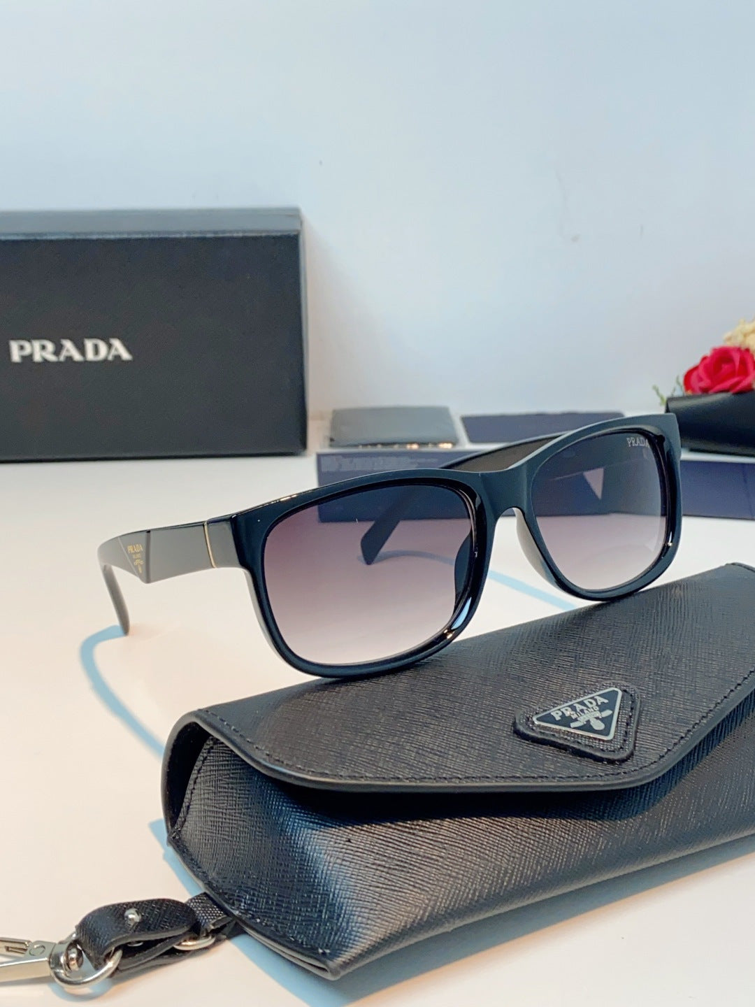 Prada Polarized Square Blue Lens Sunglasses for Men & Women - 934945 - detail image 10