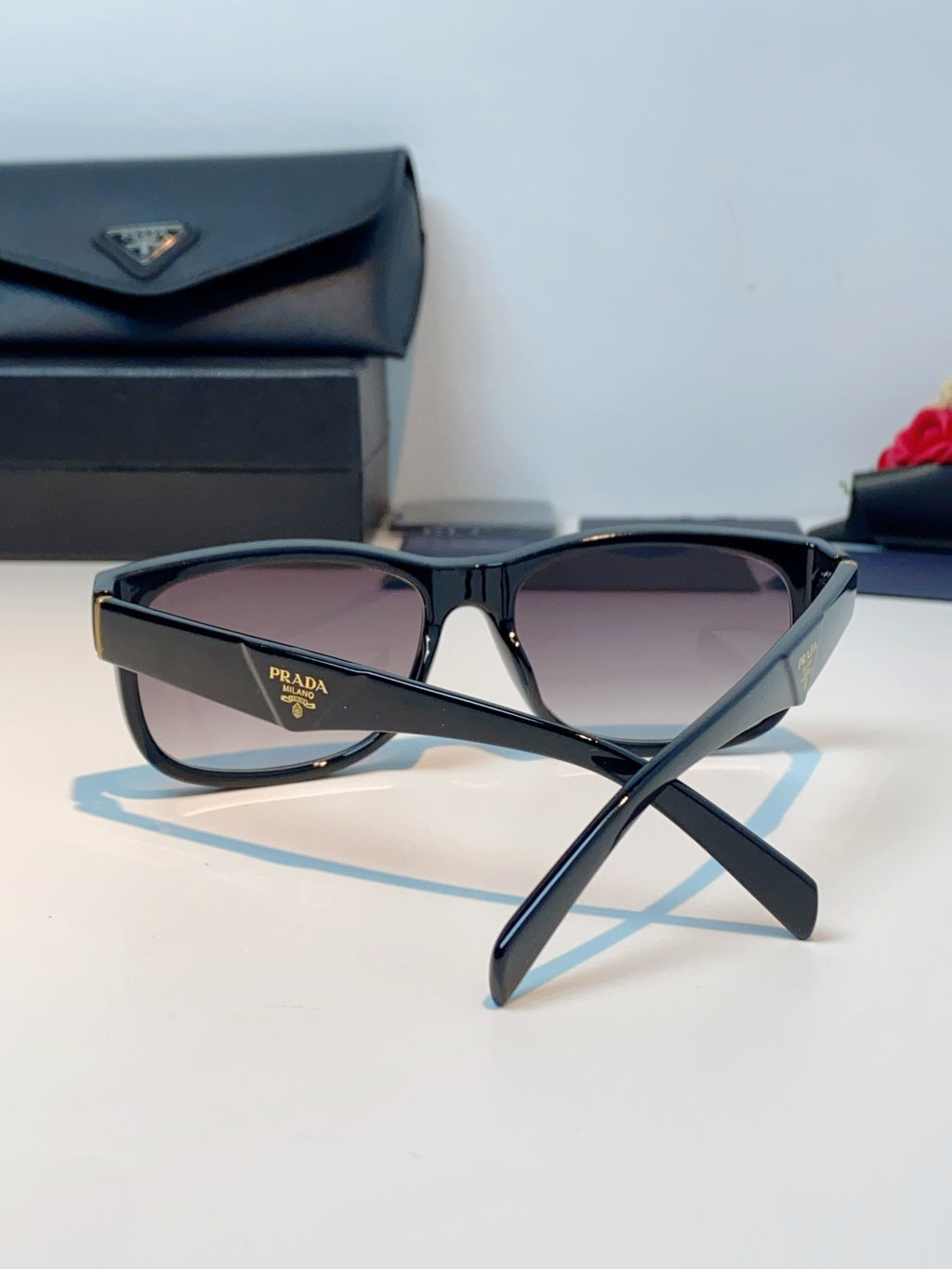 Prada Polarized Square Blue Lens Sunglasses for Men & Women - 372084 - detail image 3