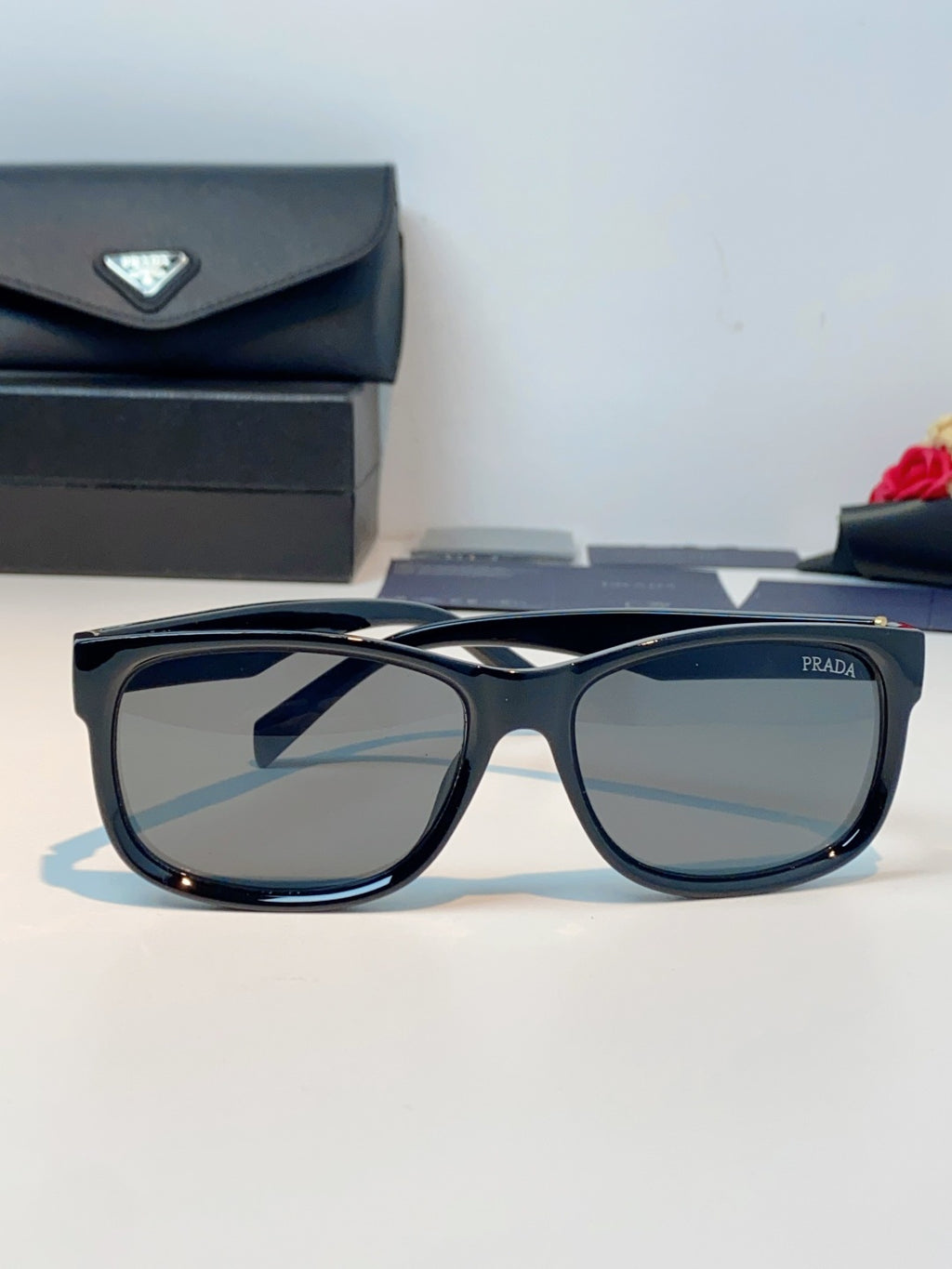 Prada Polarized Square Gray Lens Sunglasses for Men & Women - 372085 - detail image 2