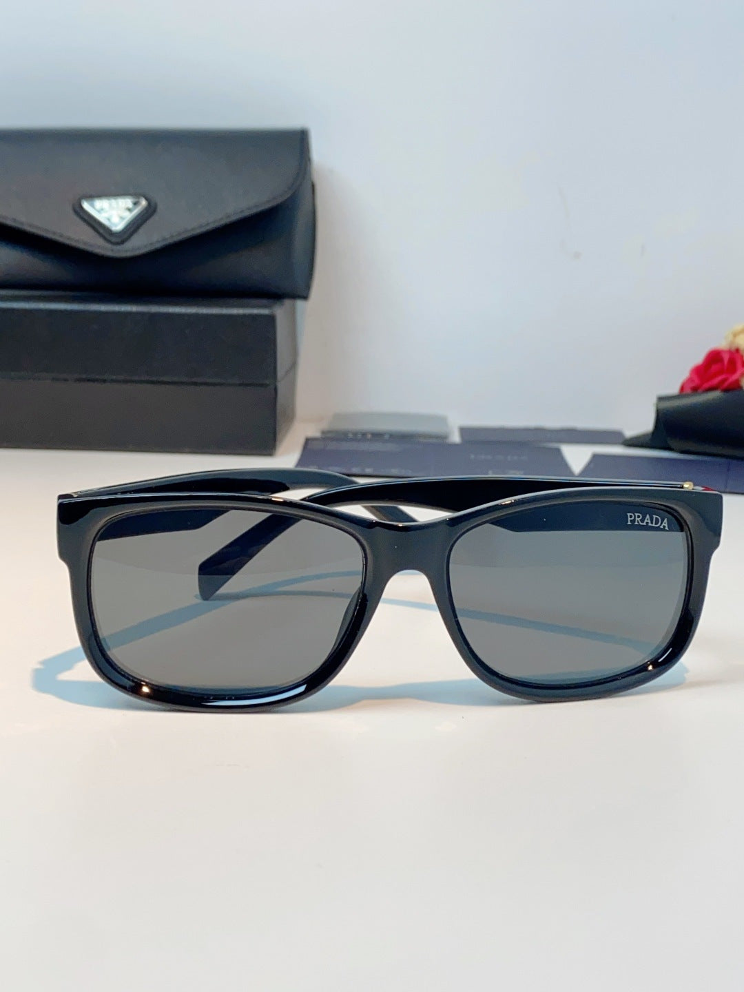 Prada Polarized Square Gray Lens Sunglasses for Men & Women - 372085 - detail image 2