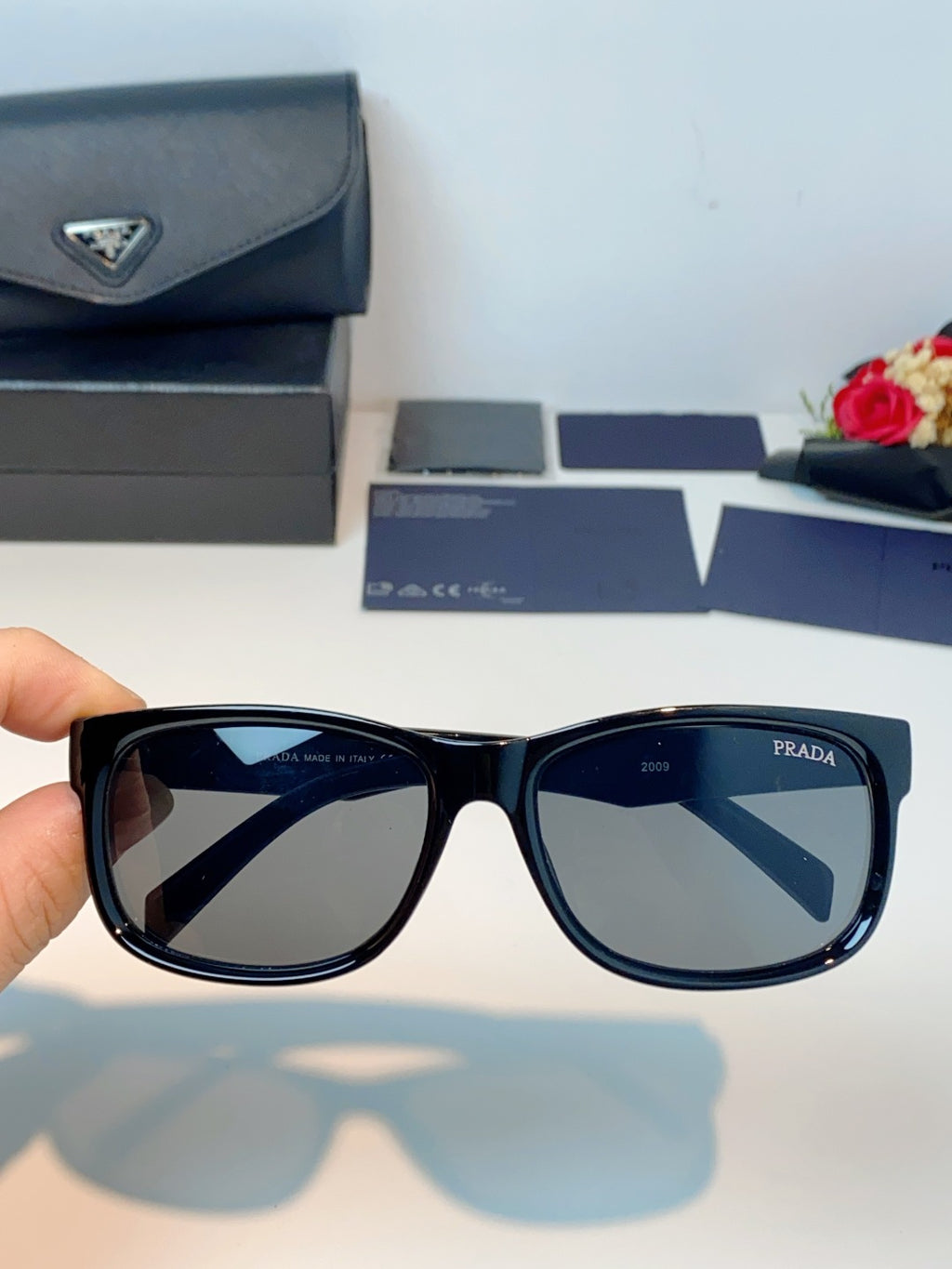 Prada Polarized Square Gray Lens Sunglasses for Men & Women - 372085 - detail image 4