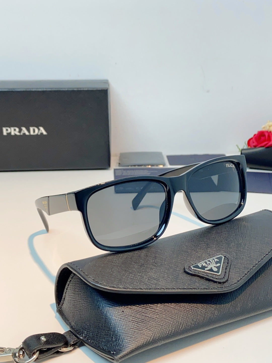 Prada Polarized Square Gray Lens Sunglasses for Men & Women - 934946 - detail image 10