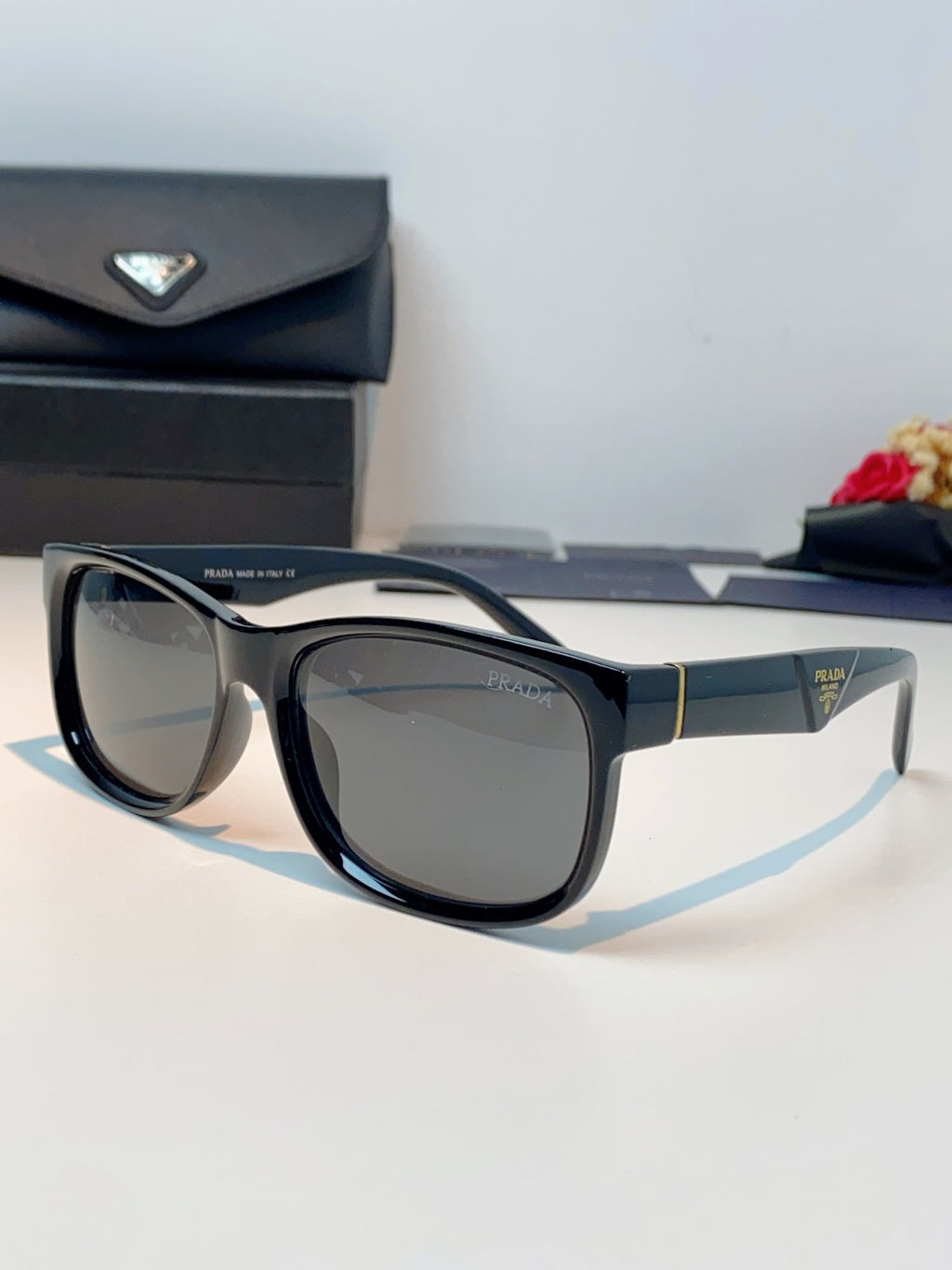 Prada Polarized Square Gray Lens Sunglasses for Men & Women - 934946