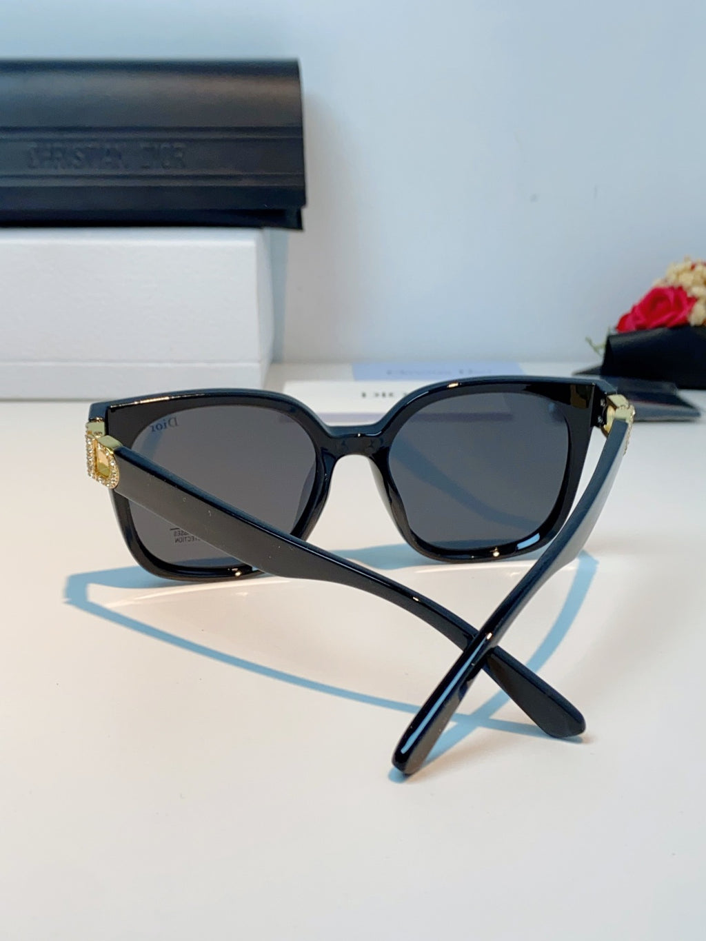 Dior Polarized Cat-Eye Black Lens Sunglasses for Women - 934545 - detail image 3