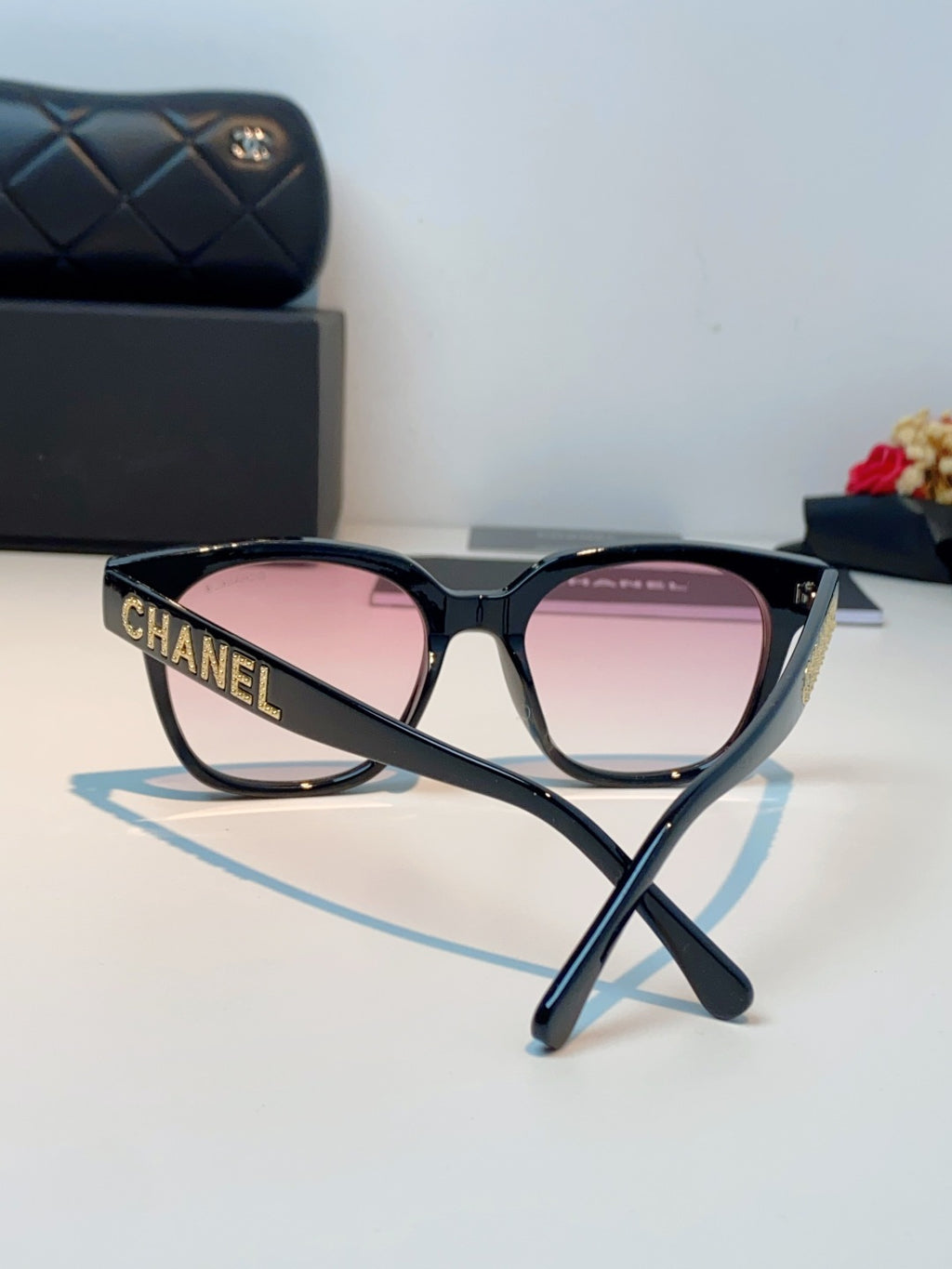 Chanel Square Black Lens Sunglasses for Women - 431647 - detail image 3