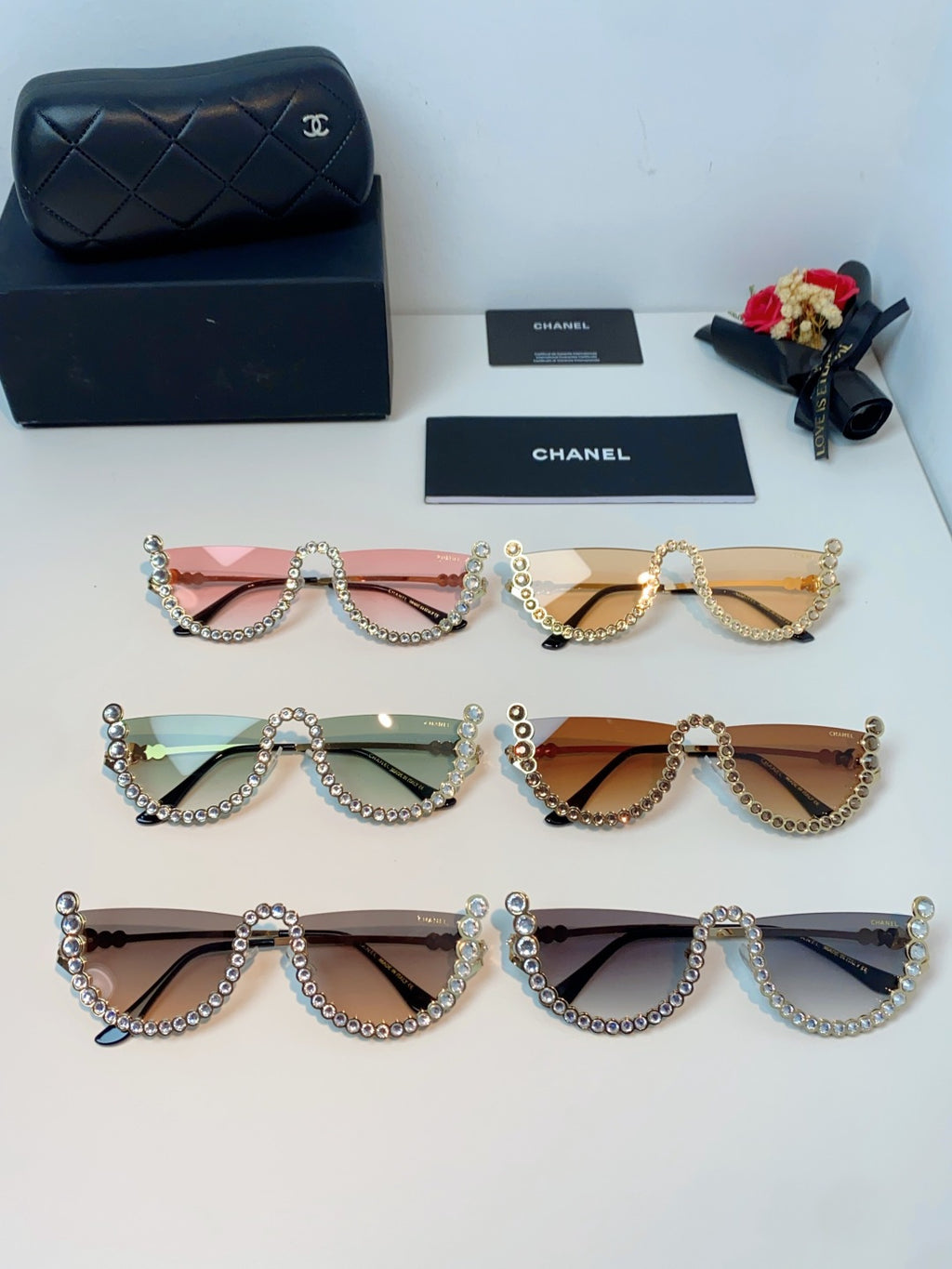 Chanel Metal Browline Pink Lens Sunglasses for Women - detail image 12
