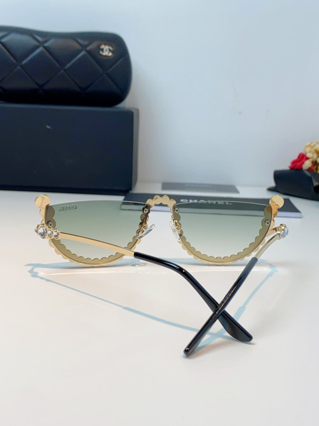 Chanel Metal Browline Silver Lens Sunglasses for Women - detail image 2