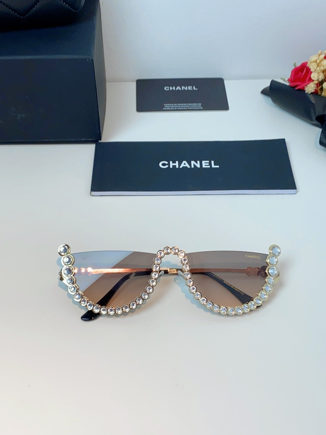 Chanel Metal Browline Brown Lens Sunglasses for Women - 431654 - detail image 9
