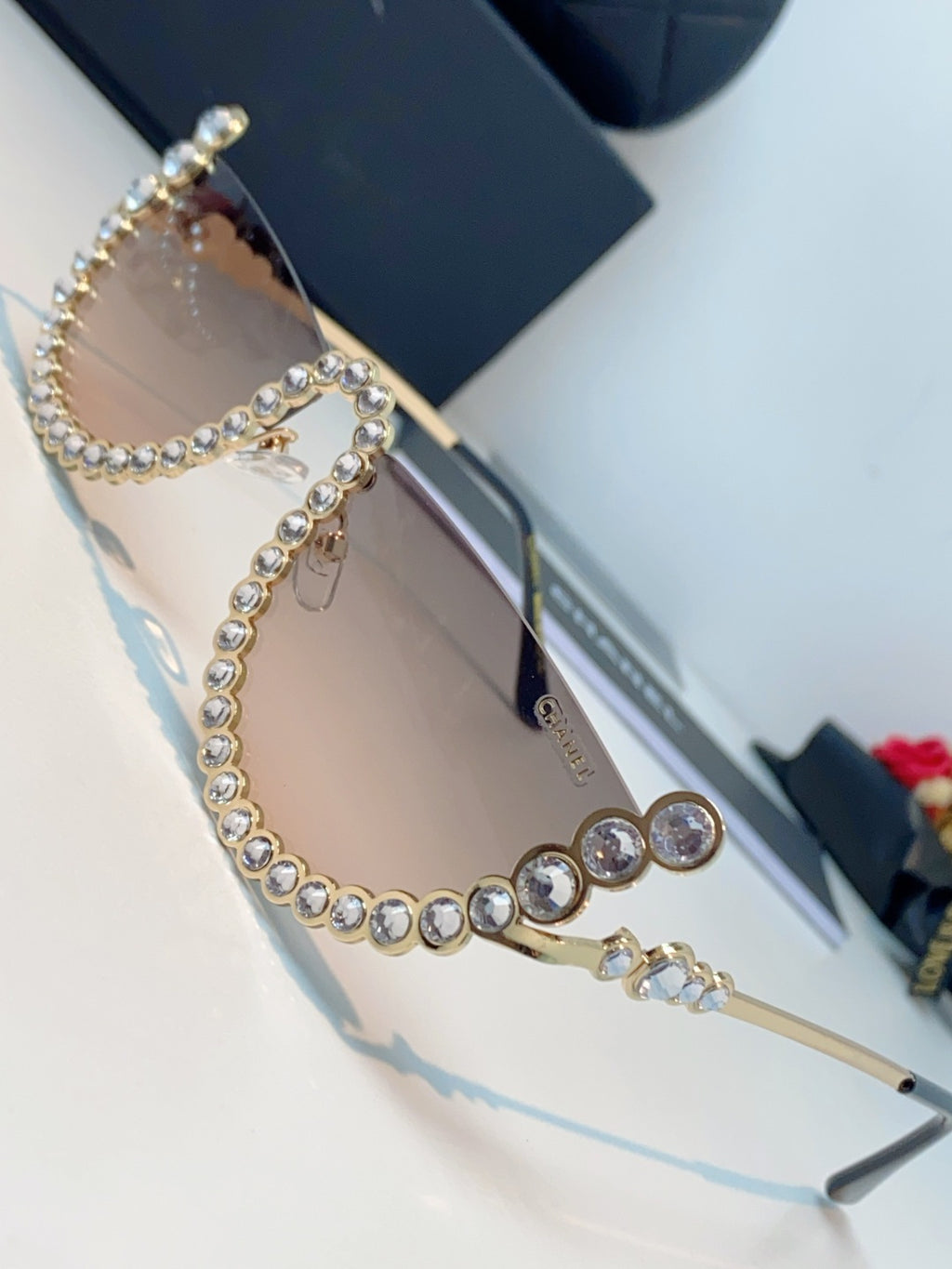 Chanel Metal Browline Brown Lens Sunglasses for Women - 431654 - detail image 7