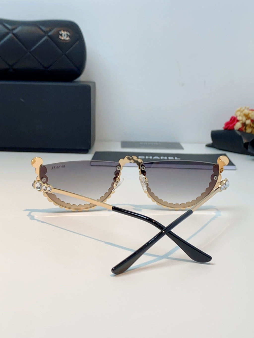 Chanel Metal Browline Gray Lens Sunglasses for Women - detail image 3