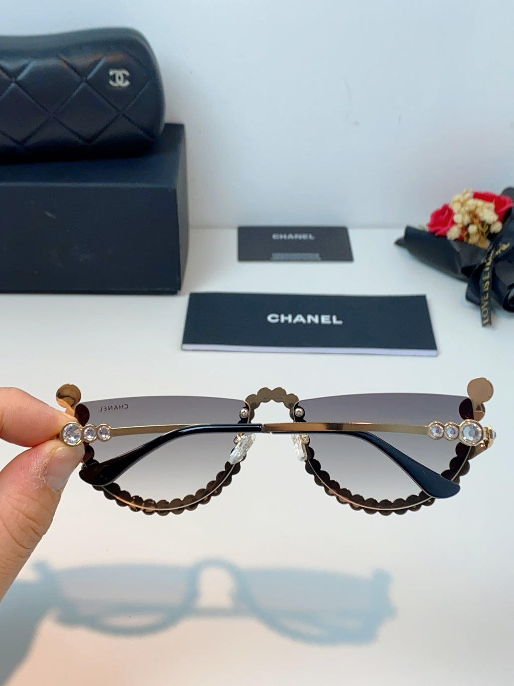Chanel Metal Browline Gray Lens Sunglasses for Women - detail image 5
