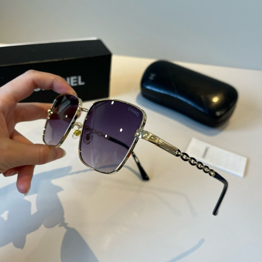 Chanel Oversized Purple Lens Sunglasses for Men & Women - detail image 4