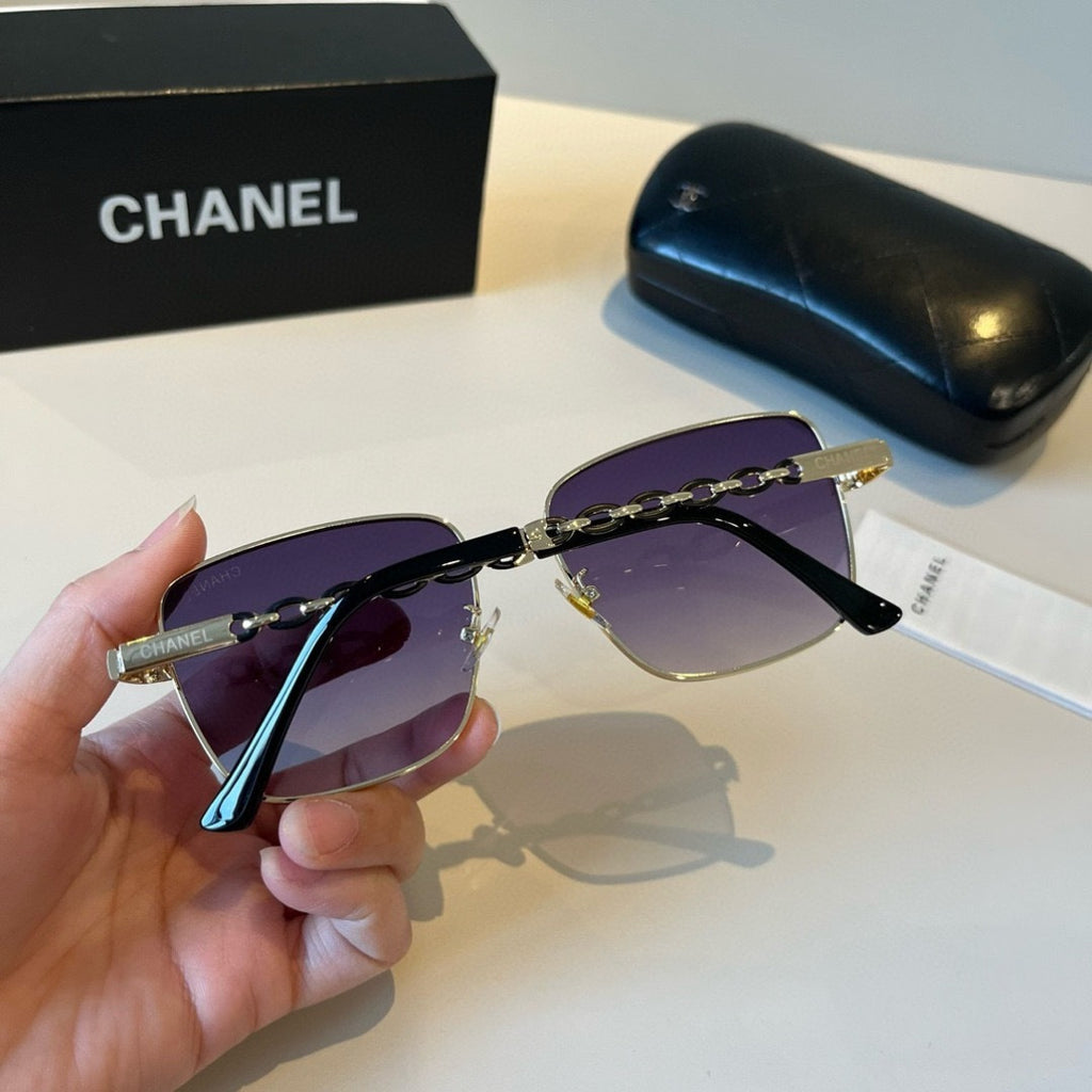 Chanel Oversized Purple Lens Sunglasses for Men & Women - detail image 5