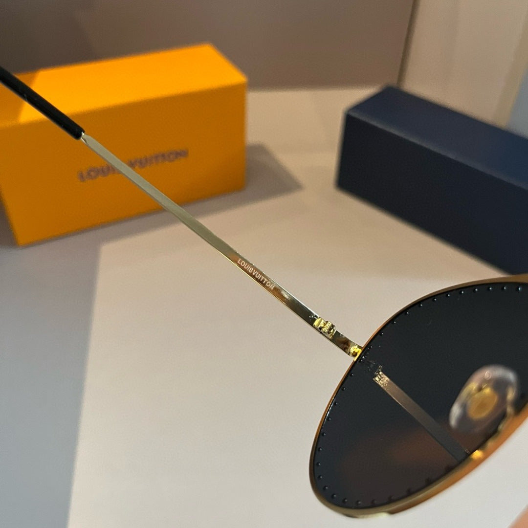 Louis Vuitton Metal Aviator Gold Lens Sunglasses for Men & Women - detail image 9
