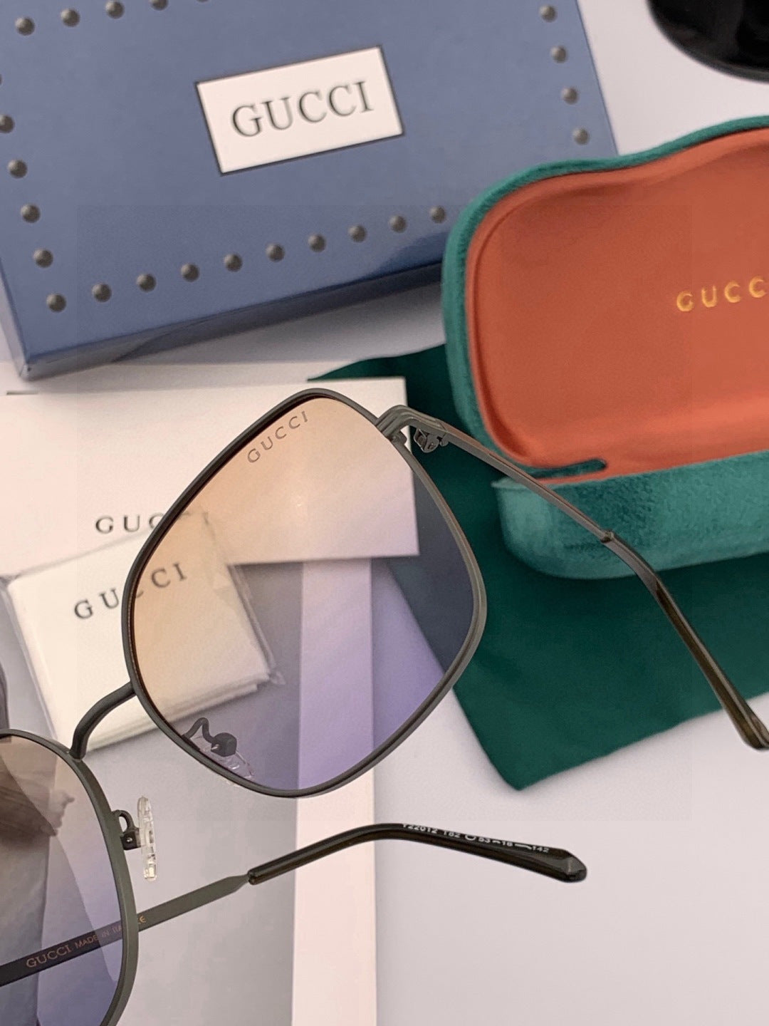 Gucci G22201 Metal Square Black Lens Sunglasses for Men & Women - 934081 - detail image 3