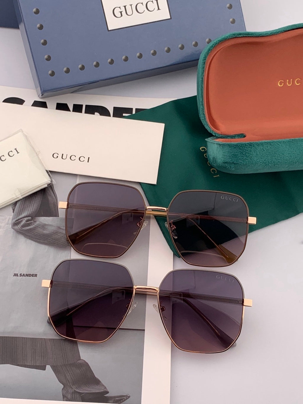 Gucci G1622 Polarized Square Gold Lens Sunglasses for Men & Women - 934082 - detail image 7