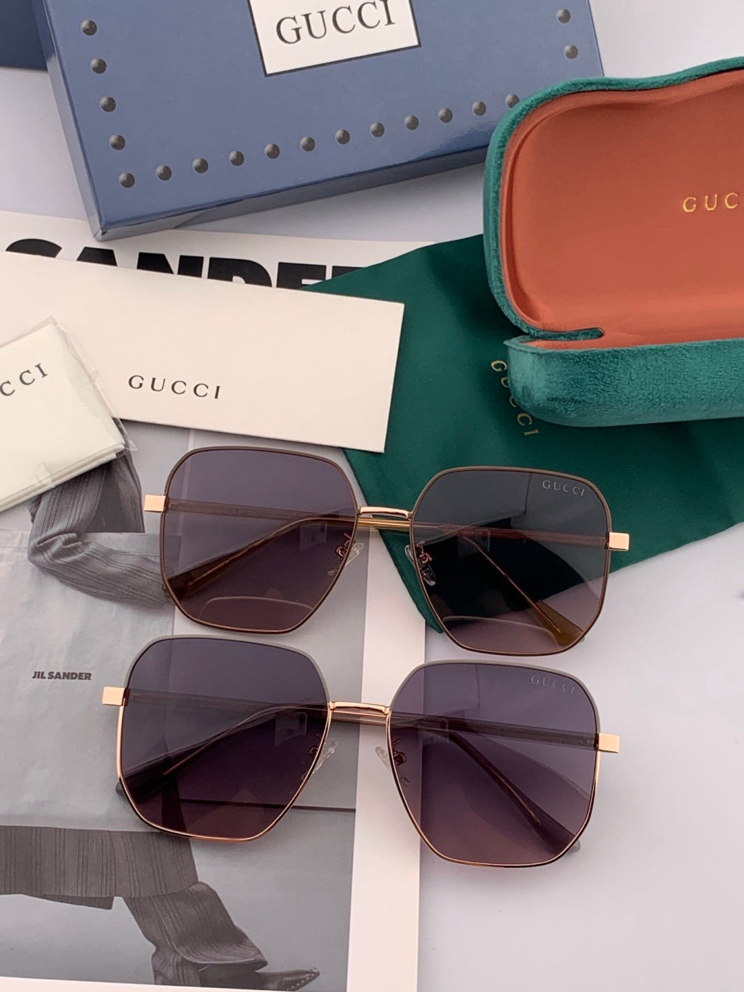 Gucci G1622 Polarized Square Gold Lens Sunglasses for Men & Women - 934082 - detail image 7