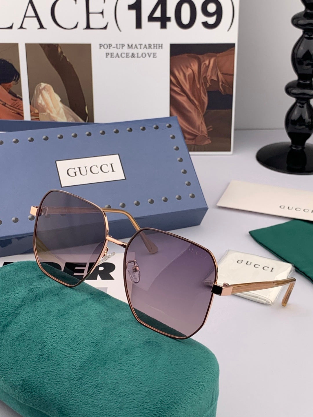 Gucci G1622 Polarized Square Gold Lens Sunglasses for Men & Women - 934082 - detail image 4