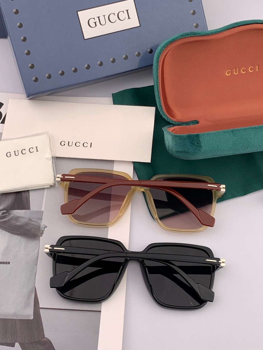 Gucci G3905 Metal Square Black Lens Sunglasses for Men & Women - 934083 - detail image 6