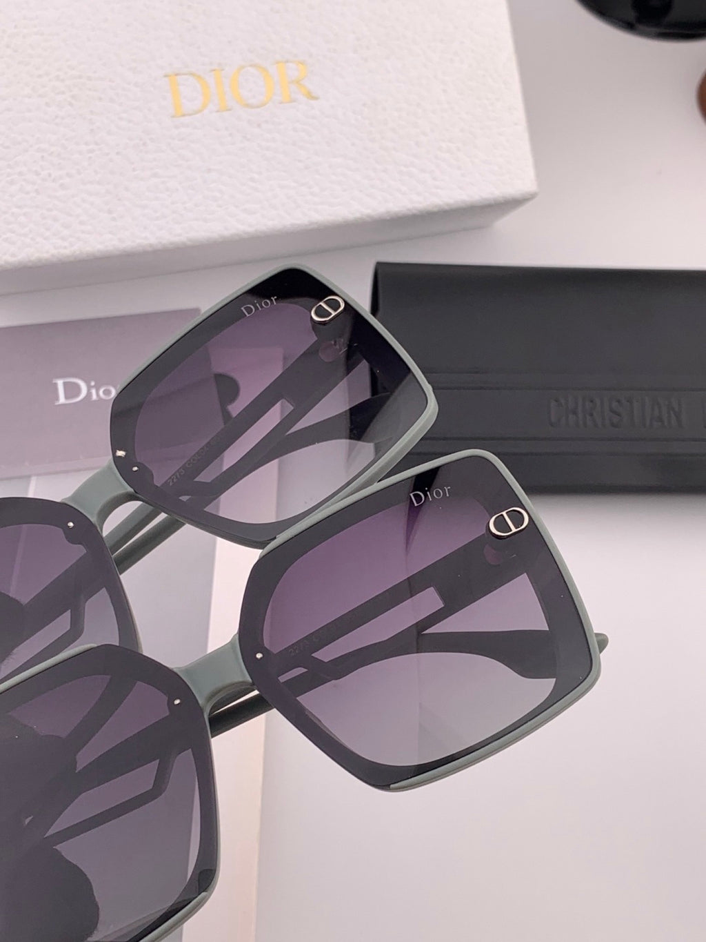 Dior CD3227 Polarized Square Red Lens Sunglasses for Women - 934550 - detail image 5