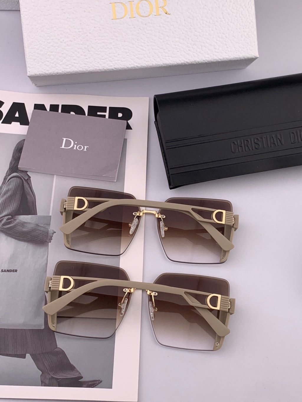 Dior CD6971 Square Brown Lens Sunglasses for Women - detail image 5