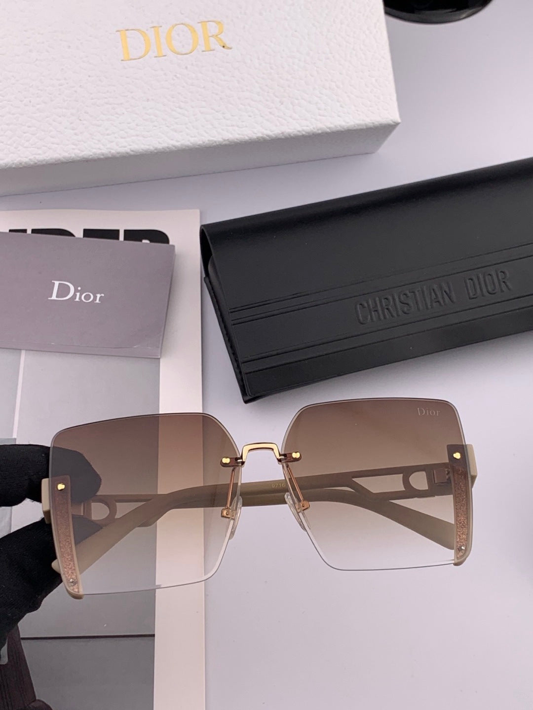 Dior CD6971 Square Brown Lens Sunglasses for Women