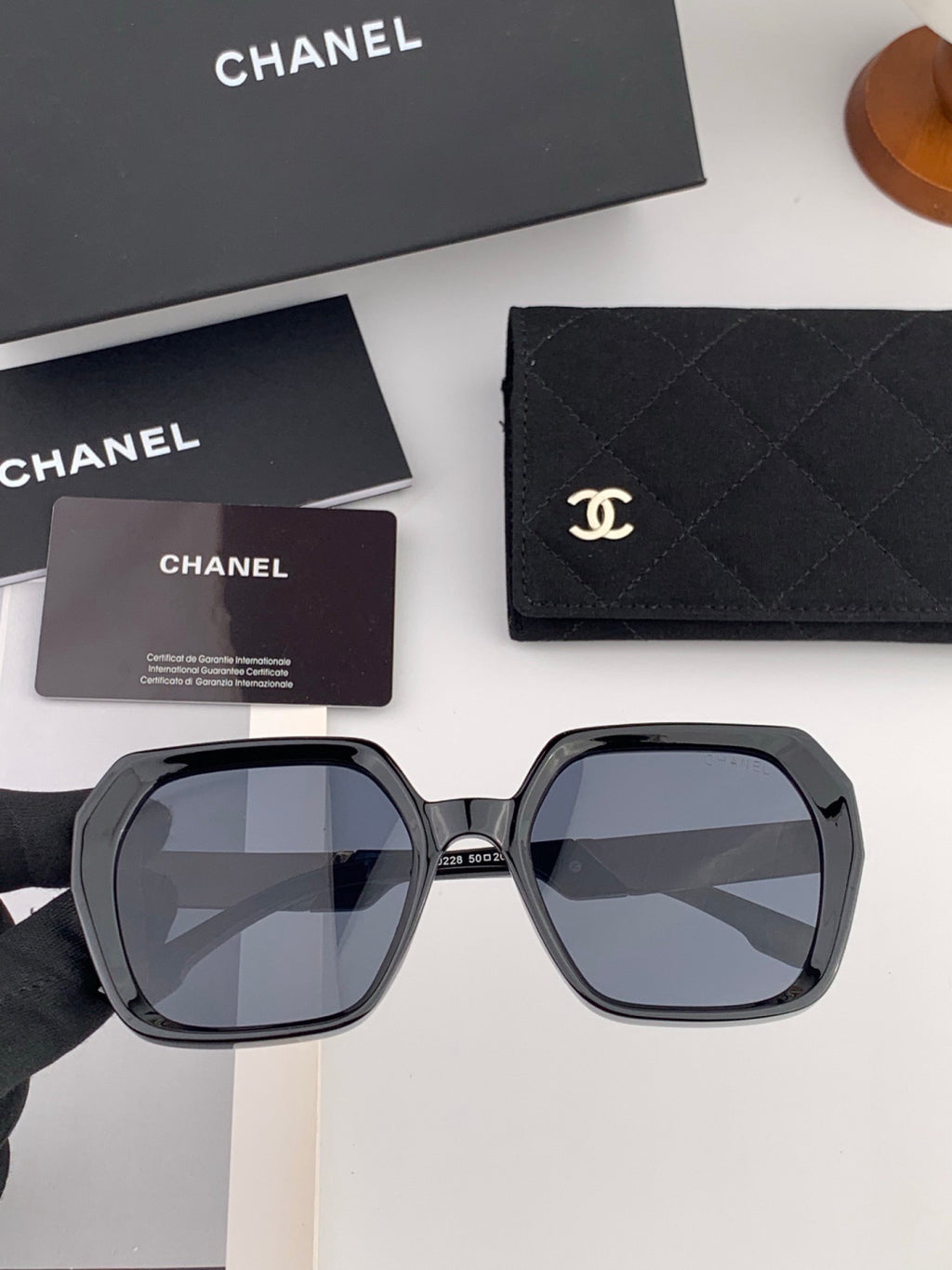 Chanel CH6236 Polarized Square Black Lens Sunglasses for Women - 934431 - detail image 2