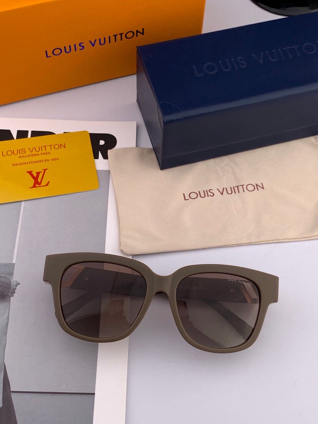 Louis Vuitton L5516 Polarized Square Brown Lens Sunglasses for Men & - 933820