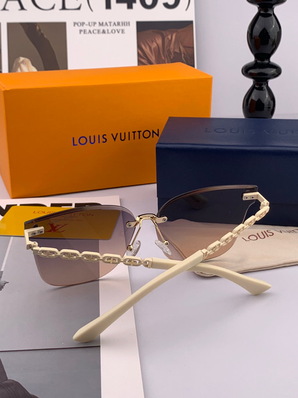 Louis Vuitton L7101 Square Gray Lens Sunglasses for Men & Women - detail image 5