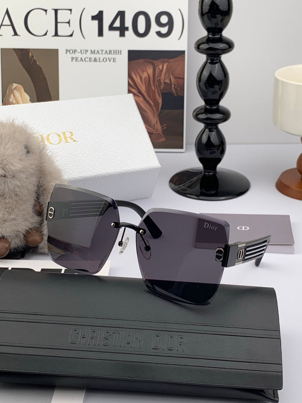 Dior D6296 Square Pink Lens Sunglasses for Men & Women - detail image 2