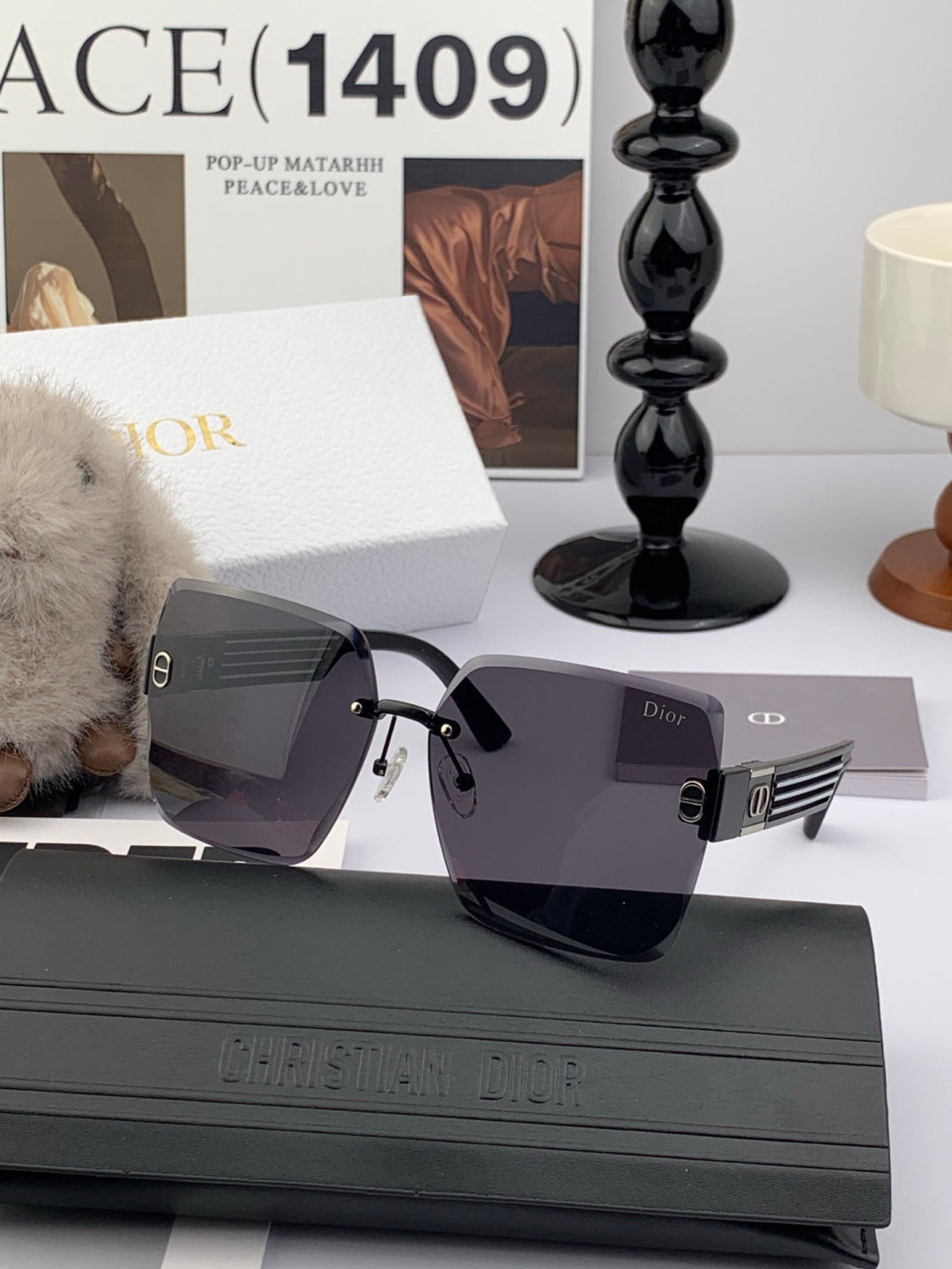 Dior D6296 Square Pink Lens Sunglasses for Men & Women - detail image 2