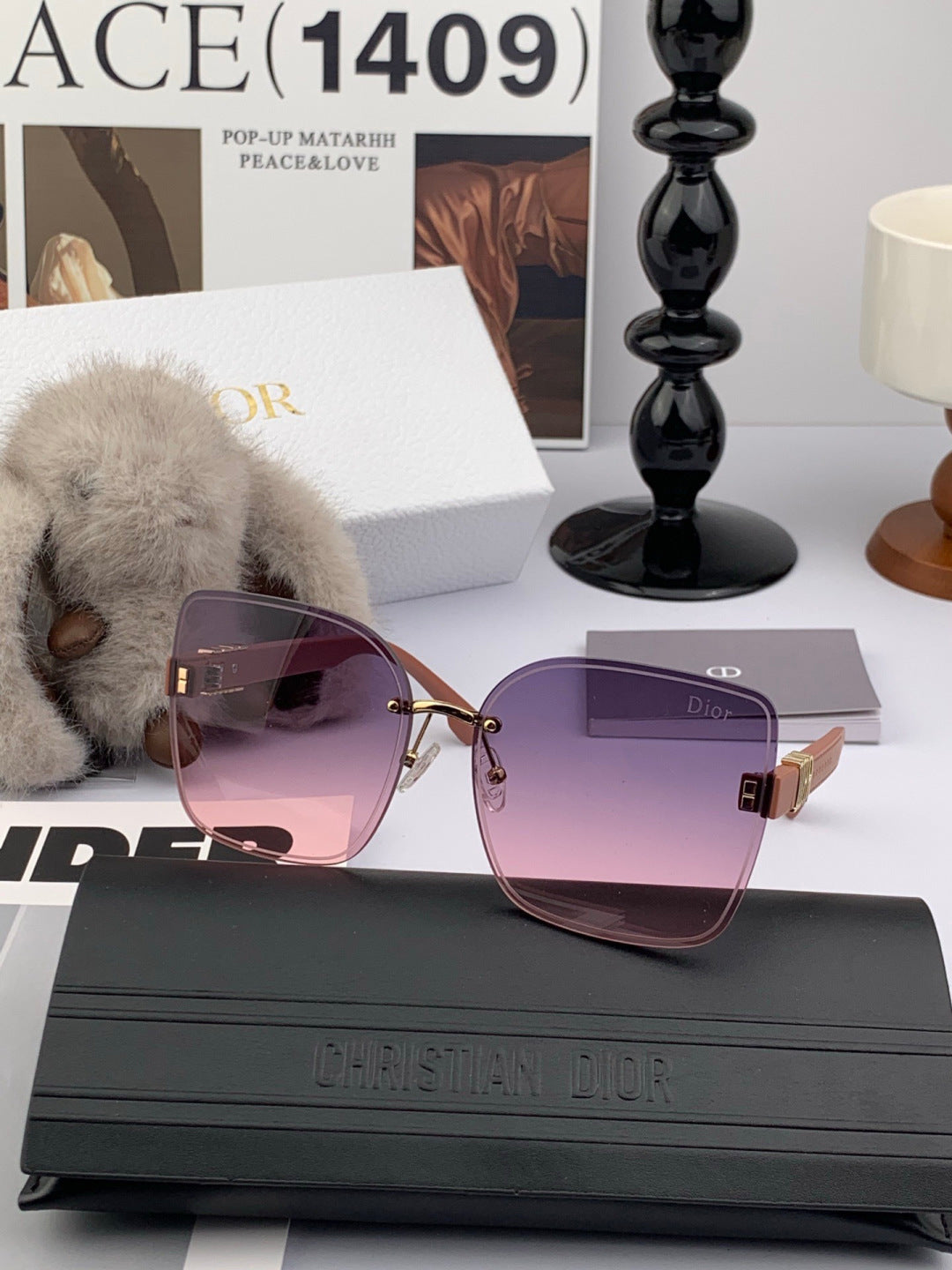 Dior Square Gold Lens Sunglasses for Women - 934553 - detail image 3